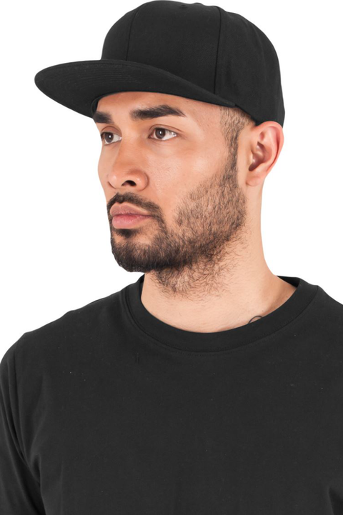6 Panel Snapback Cap mit flachem Schirm