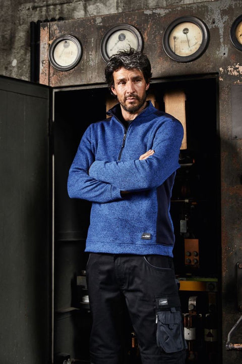 Strickfleece-Pullover mit 1/4 Reißverschluss