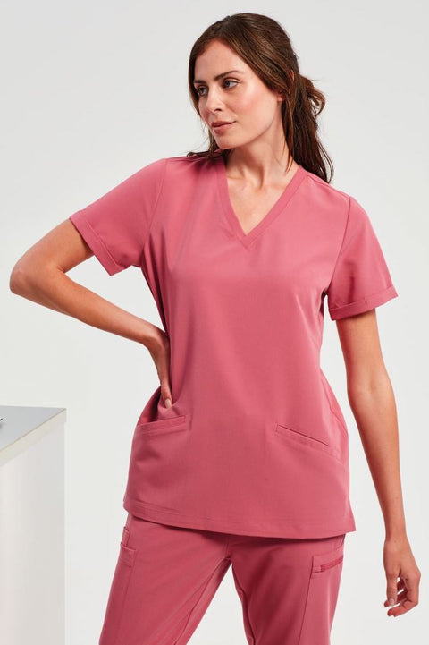 Stretch-Kasack V-Ausschnitt Damen