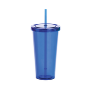 Transparenter Becher mit Trinkhalm, 750ml