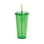 Transparenter Becher mit Trinkhalm, 750ml