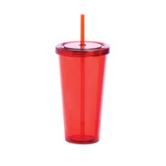 Transparenter Becher mit Trinkhalm, 750ml