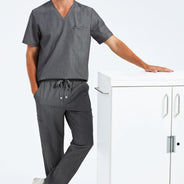 Stretch Kasack V-Ausschnitt Herren