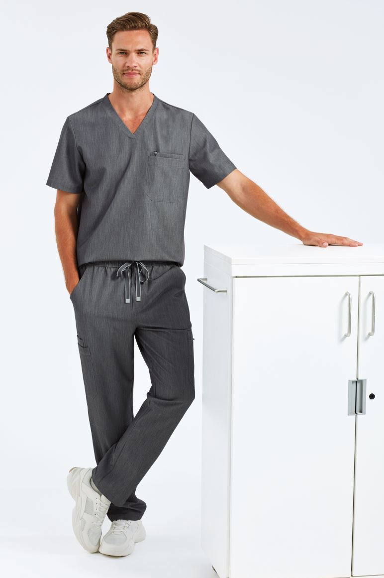 Stretch Kasack V-Ausschnitt Herren