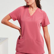 Stretch-Kasack V-Ausschnitt Damen