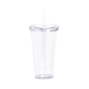 Transparenter Becher mit Trinkhalm, 750ml