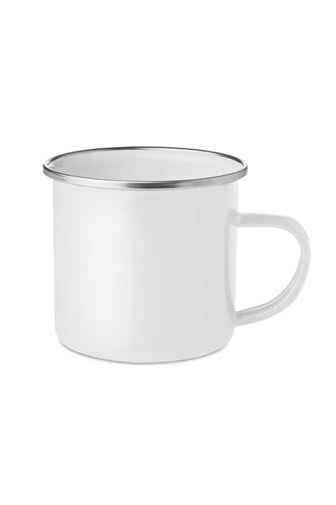 Emaillierter Metall-Becher im Vintage-Look mit 350 ml Füllmenge