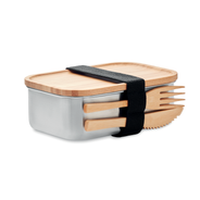 Lunchbox aus Edelstahl mit Besteckset